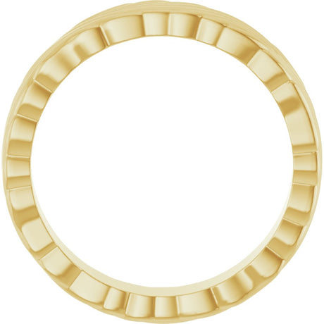 14K Yellow Gold 4.2 mm Sculptural Band Size 5