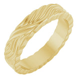 14K Yellow Gold 4.2 mm Sculptural Band Size 5