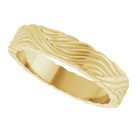 10K Yellow Gold 4.2 mm Sculptural Band Size 6.5