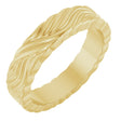 14K Yellow Gold 4.2 mm Sculptural Band Size 4.5