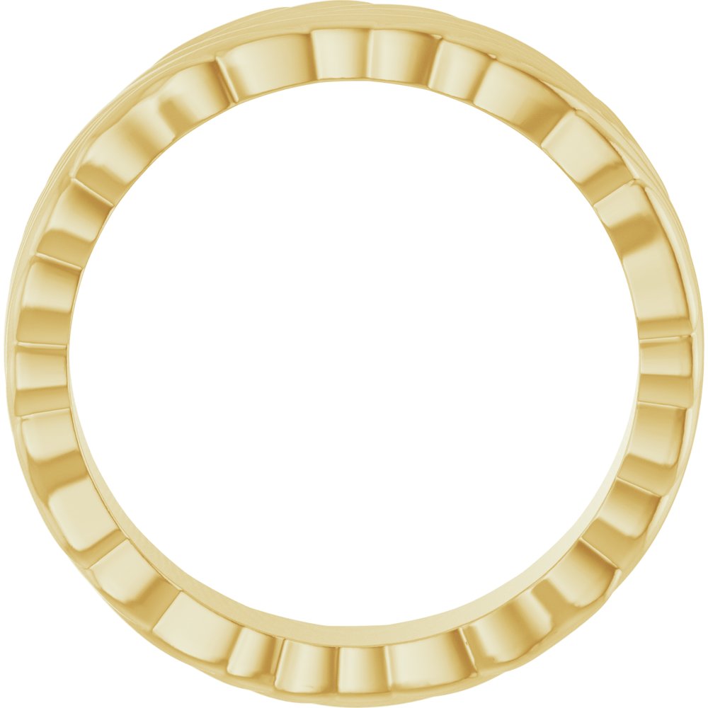 14K Yellow Gold 4.2 mm Sculptural Band Size 4.5