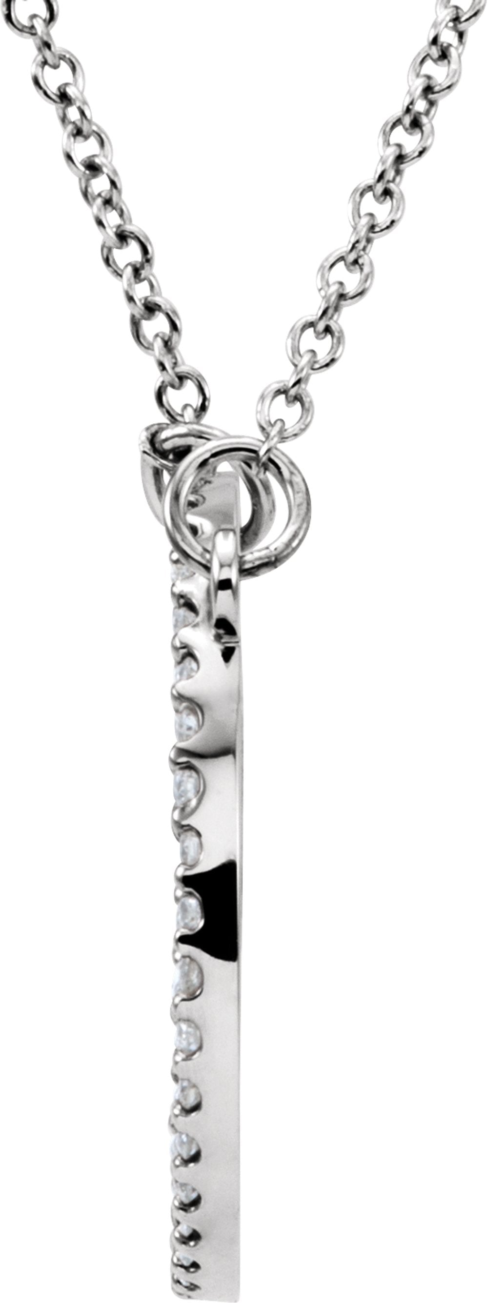 14K White Gold 1/5 CTW Lab-Grown Diamond Circle 16" Necklace