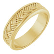 14K Yellow Gold 5.4 mm Woven-Design Flat Band Size 10