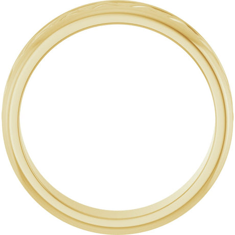 14K Yellow Gold 5.4 mm Woven-Design Flat Band Size 10