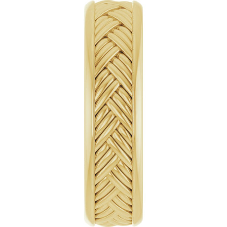 14K Yellow Gold 5.4 mm Woven-Design Flat Band