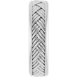 Sterling Silver 5.4 mm Woven-Design Flat Band