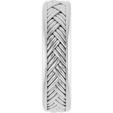 Sterling Silver 5.4 mm Woven-Design Flat Band Size 10