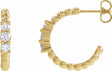 14K Yellow Gold 3/8 CTW Natural Diamond Beaded 19.3 mm Hoop Earrings