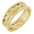14K Yellow Gold 5.8 mm Floral Flat Band Size 7