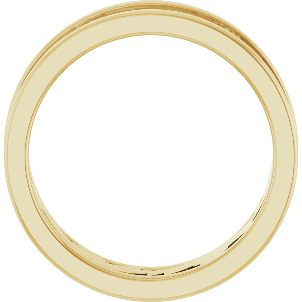 14K Yellow Gold 5.8 mm Floral Flat Band Size 7