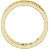 14K Yellow Gold 5.8 mm Floral Flat Band Size 7