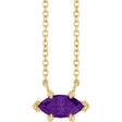 14K Yellow Gold 8x4 mm Natural Amethyst 18" Necklace