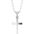 Sterling Silver Cross & Paperclip-Style Chain 18" Necklace