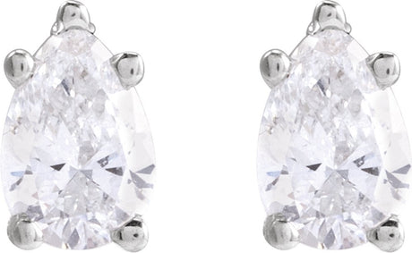 14K White 3/8 CTW Lab-Grown Diamond Earrings