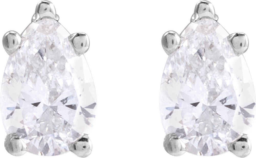 14K White 3/8 CTW Natural Diamond Earrings