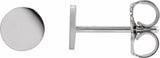 14K White Gold 5 mm Engravable Disc Earrings