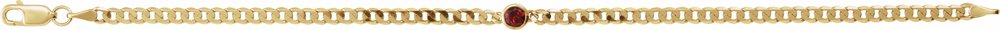 14K Yellow Natural Mozambique Garnet Link 7" Bracelet