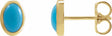 14K Yellow Gold Natural Turquoise Earrings