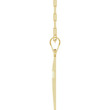 14K Yellow Cross & Paperclip-Style Chain 18" Necklace