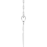 Sterling Silver Cross & Paperclip-Style Chain 18" Necklace