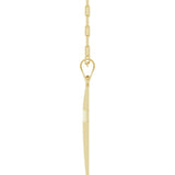 14K Yellow Cross & Paperclip-Style Chain 18" Necklace