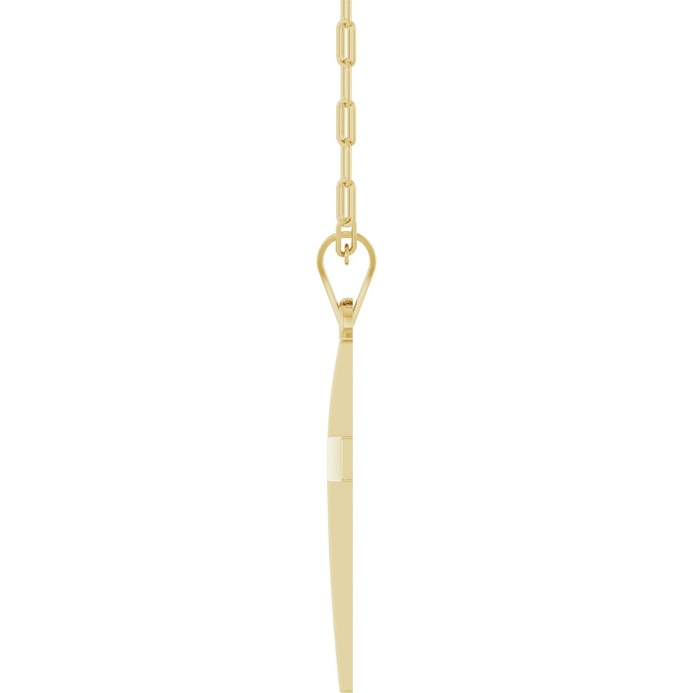 14K Yellow Gold Cross & Paperclip-Style Chain 18" Necklace