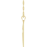 14K Yellow Gold Cross & Paperclip-Style Chain 18" Necklace