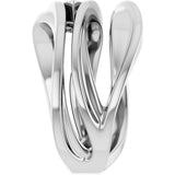 14K White Gold Natural Sky Blue Topaz Negative Space Ring