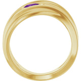 14K Yellow Gold Natural Amethyst Negative Space Ring