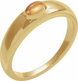 14K Yellow Natural Citrine Dome Ring