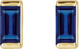 14K Yellow Lab-Grown Blue Sapphire Earrings