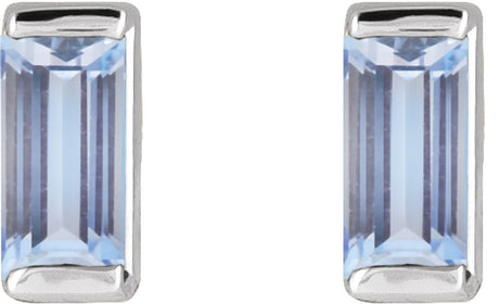 14K White Natural Tanzanite Earrings