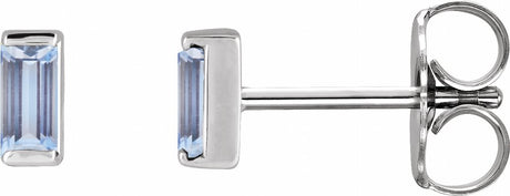 14K White Natural Tanzanite Earrings