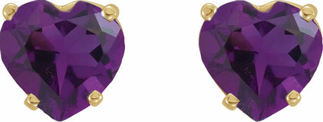 14K Yellow Natural Amethyst Earrings