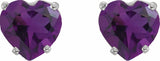 14K White Natural Amethyst Earrings