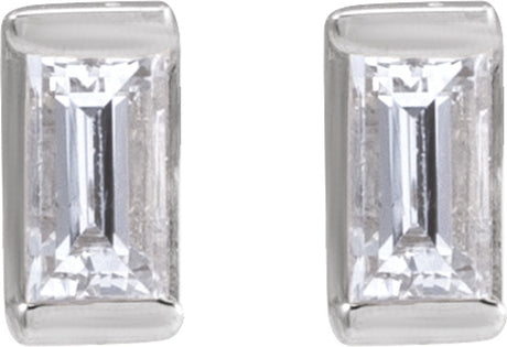 14K White 1/8 CTW Natural Diamond Stud Earrings
