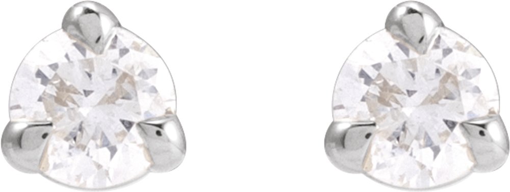 14K White 1/8 CTW Natural Diamond Earrings