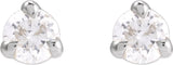 14K White 1/8 CTW Natural Diamond Earrings