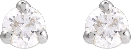 14K White 1/8 CTW Natural Diamond Earrings