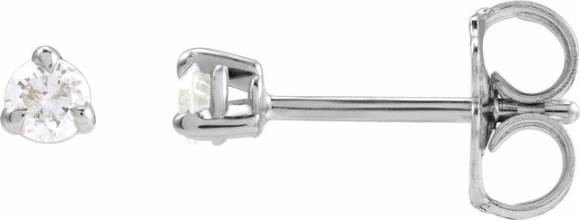 14K White Gold 1/8 CTW Natural Diamond Earrings