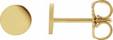 14K Yellow Gold 5 mm Engravable Disc Earrings