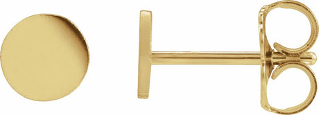 14K Yellow Gold 5 mm Engravable Disc Earrings
