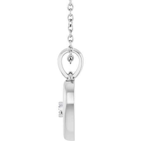 Sterling Silver .03 CTW Natural Diamond Starburst Heart 16-18" Necklace