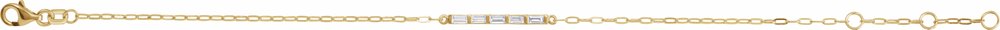 14K Yellow 1/3 CTW Natural Diamond Five-Stone Bar 6-7 1/2" Link Bracelet