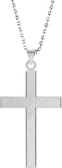 14K White 21.5x12 mm Cross 18" Necklace