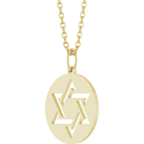 14K Yellow Star of David 18" Necklace