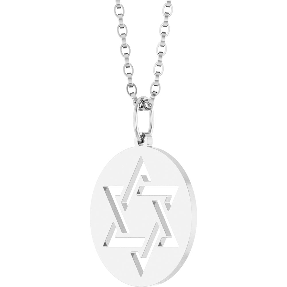 Sterling Silver Star of David 18" Necklace