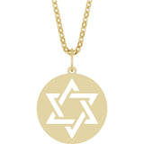 14K Yellow Star of David 18" Necklace