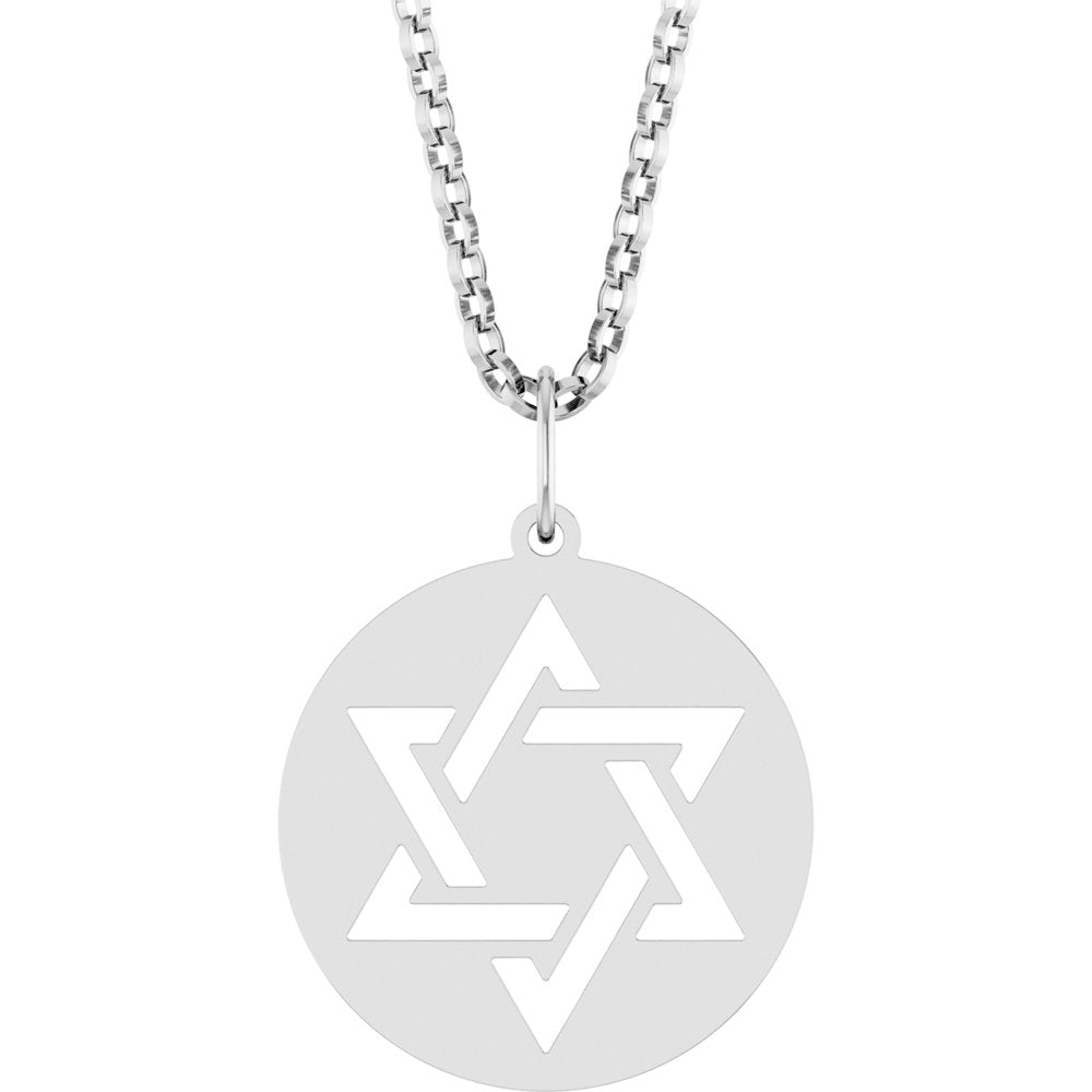 Sterling Silver Star of David 18" Necklace