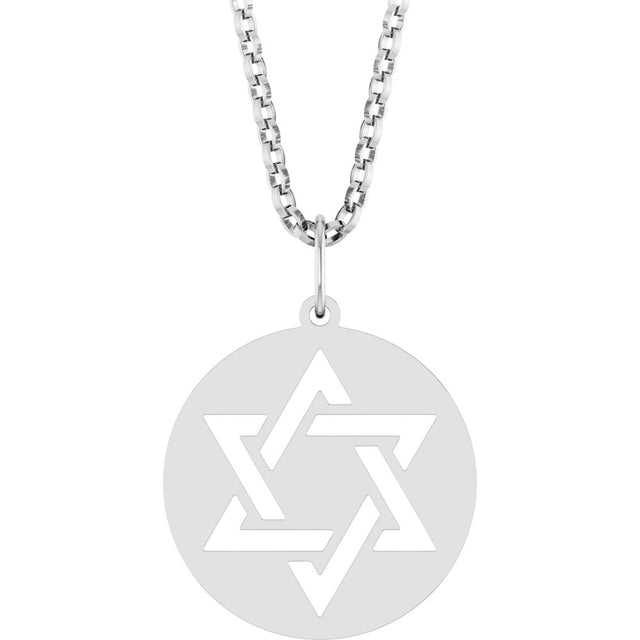 Sterling Silver Star of David 18" Necklace